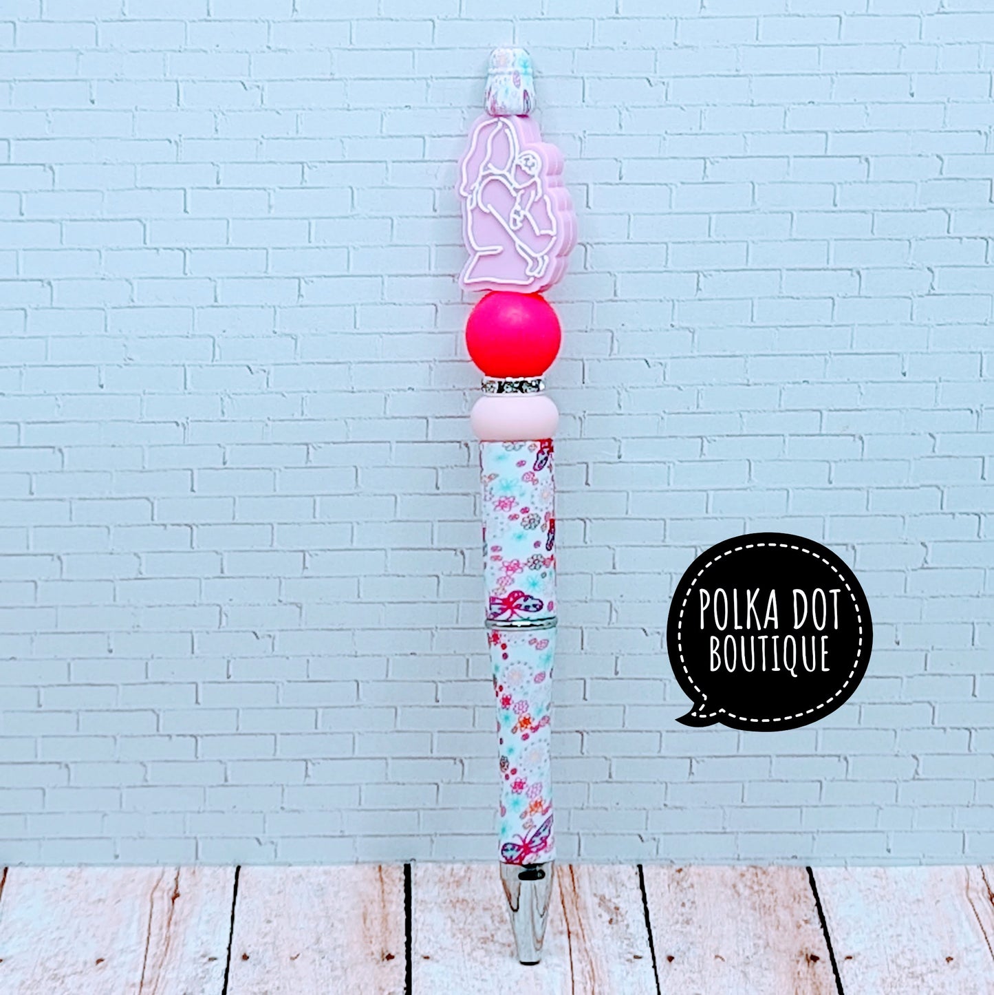 Mom and Baby Silicone Beaded Pen