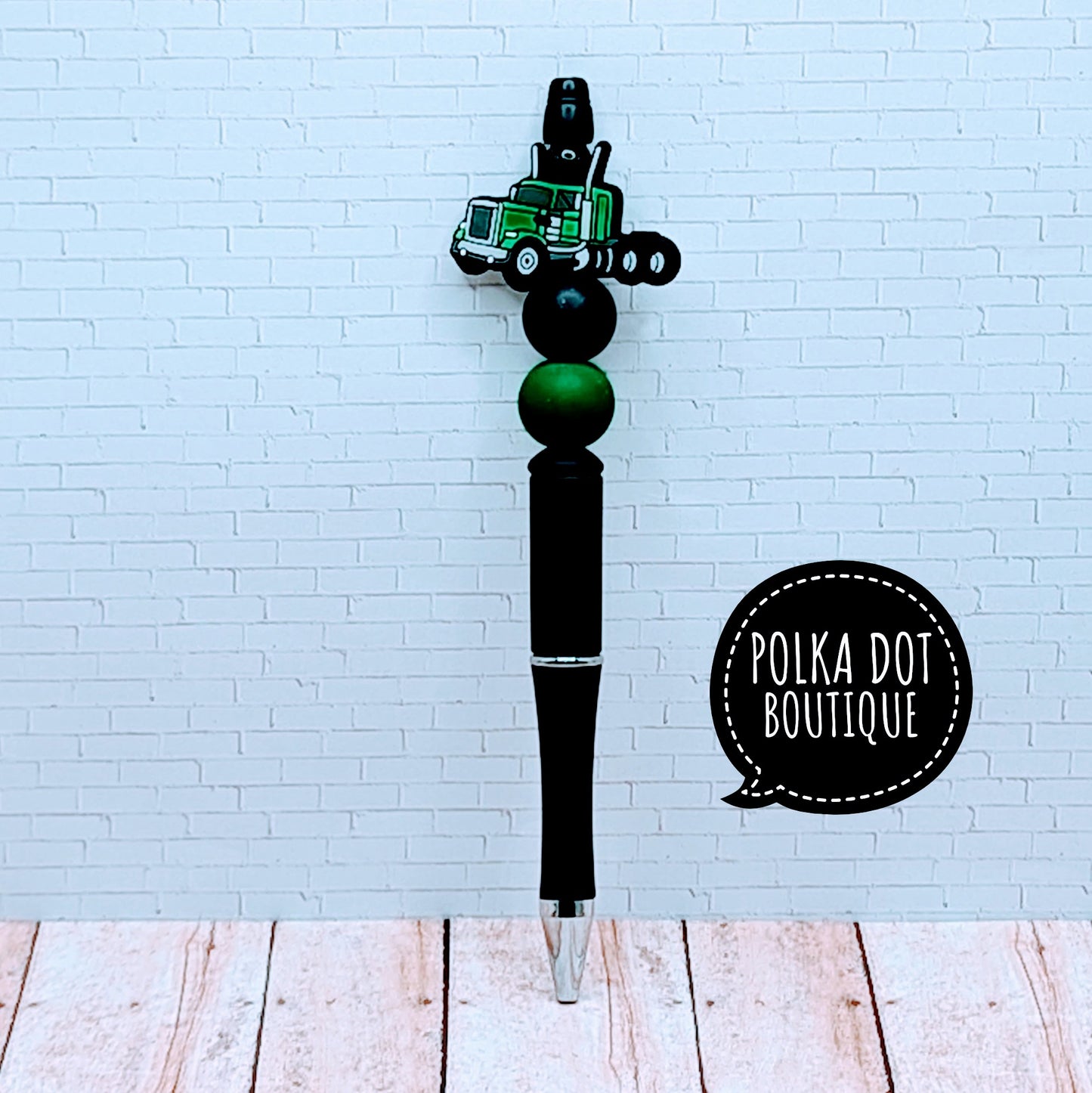 Green Diesel Silicone Beaded Pen