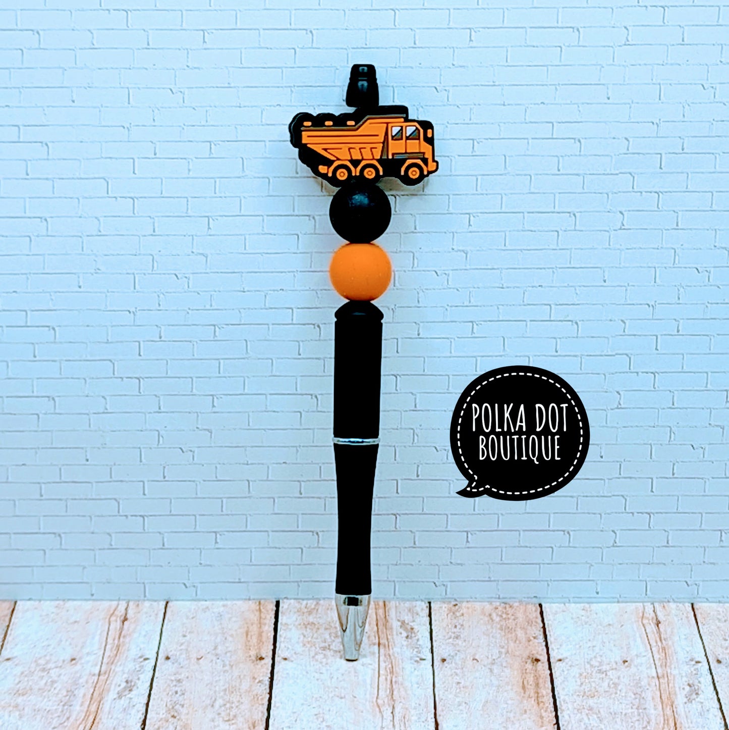 Dump truck Silicone Beaded Pen