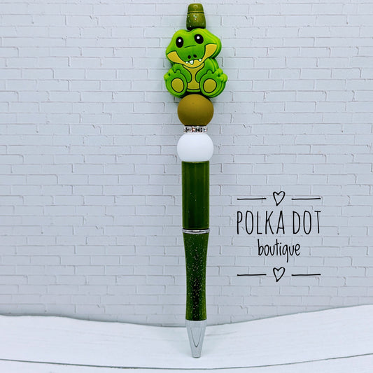 Alligator Silicone Beaded Pen
