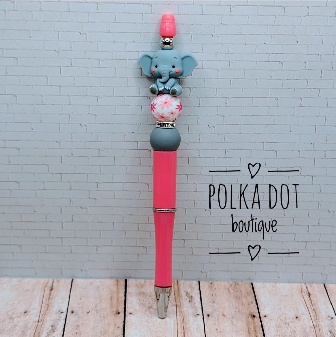 Elephant Silicone Beaded Pen