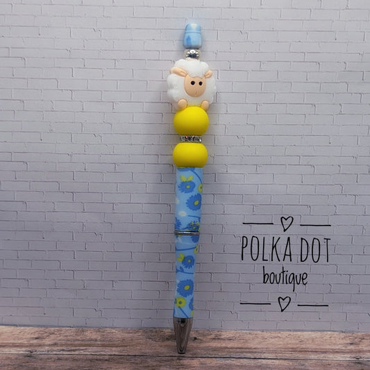 Lamb Silicone Beaded Pen