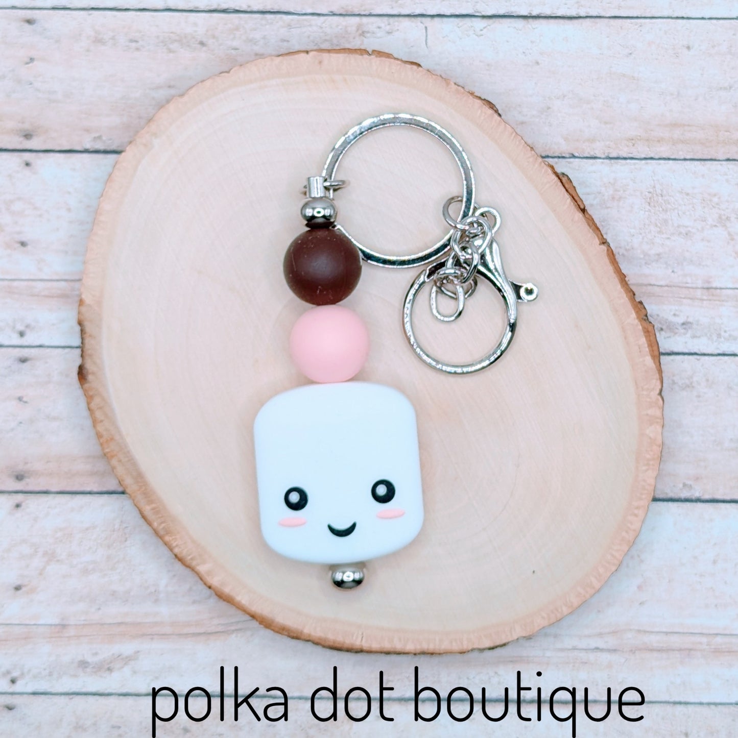 Marshmallow Silicone Keychain