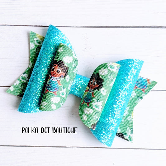 Maribel Glitter Faux Leather Bow