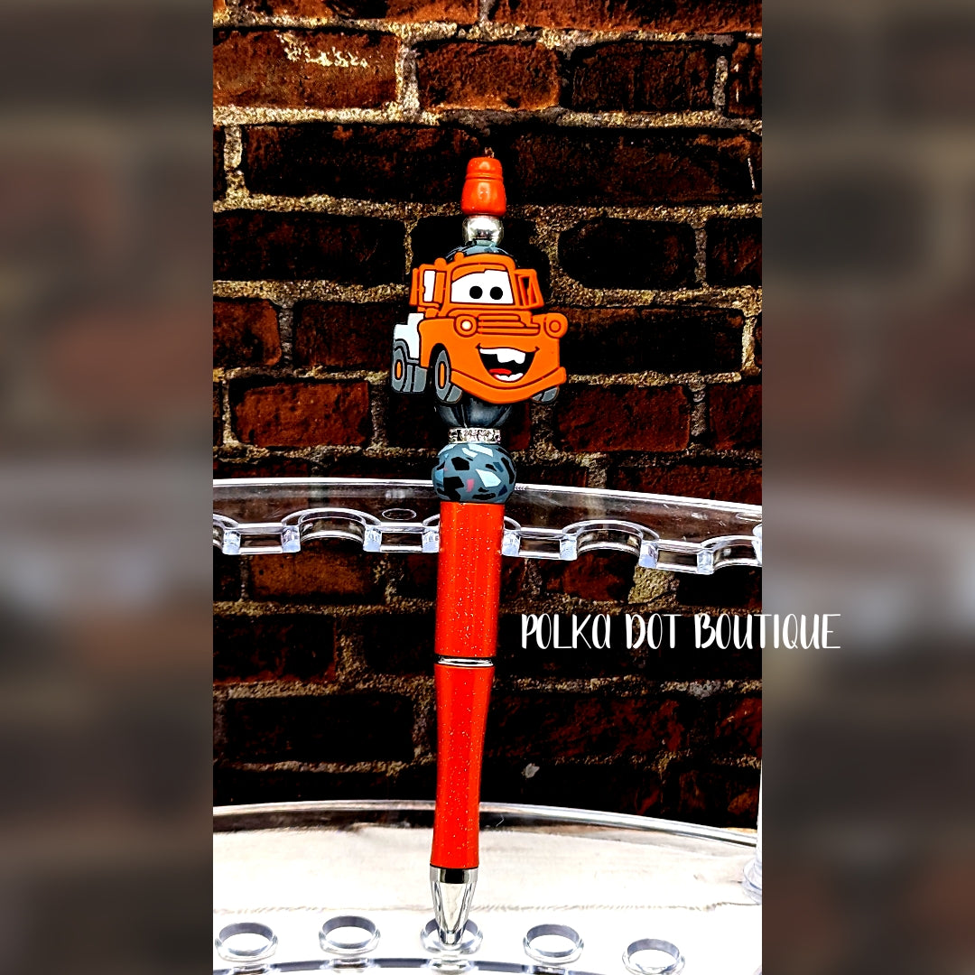 Lighting McQueen Silicone Beaded Pen