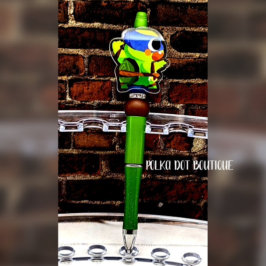 Nina Turtles : Leonardo Silicone Beaded Pen