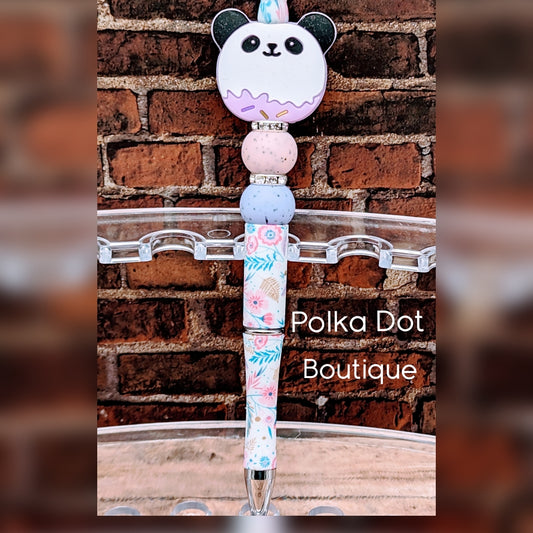 Panda Silicone Beaded Pen