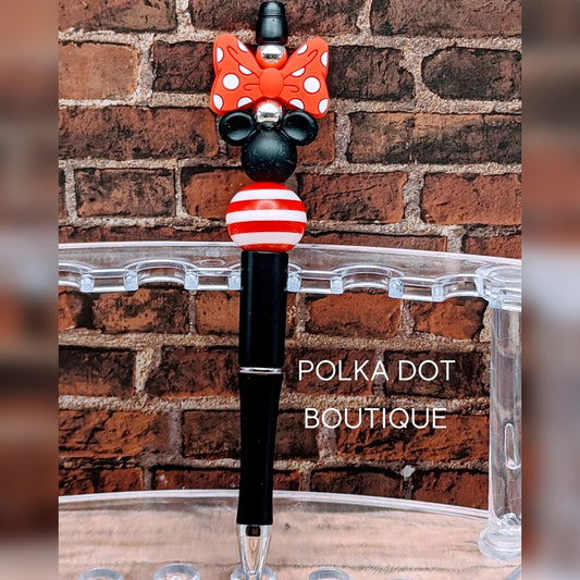 Minnie Silicone Beaded Pen