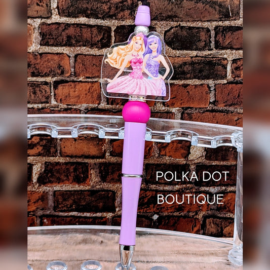 Barbie Silicone Beaded Pen