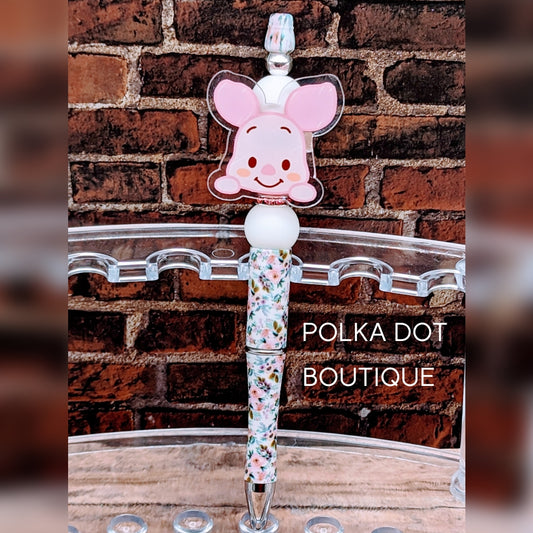 Piglet Silicone Beaded Pen