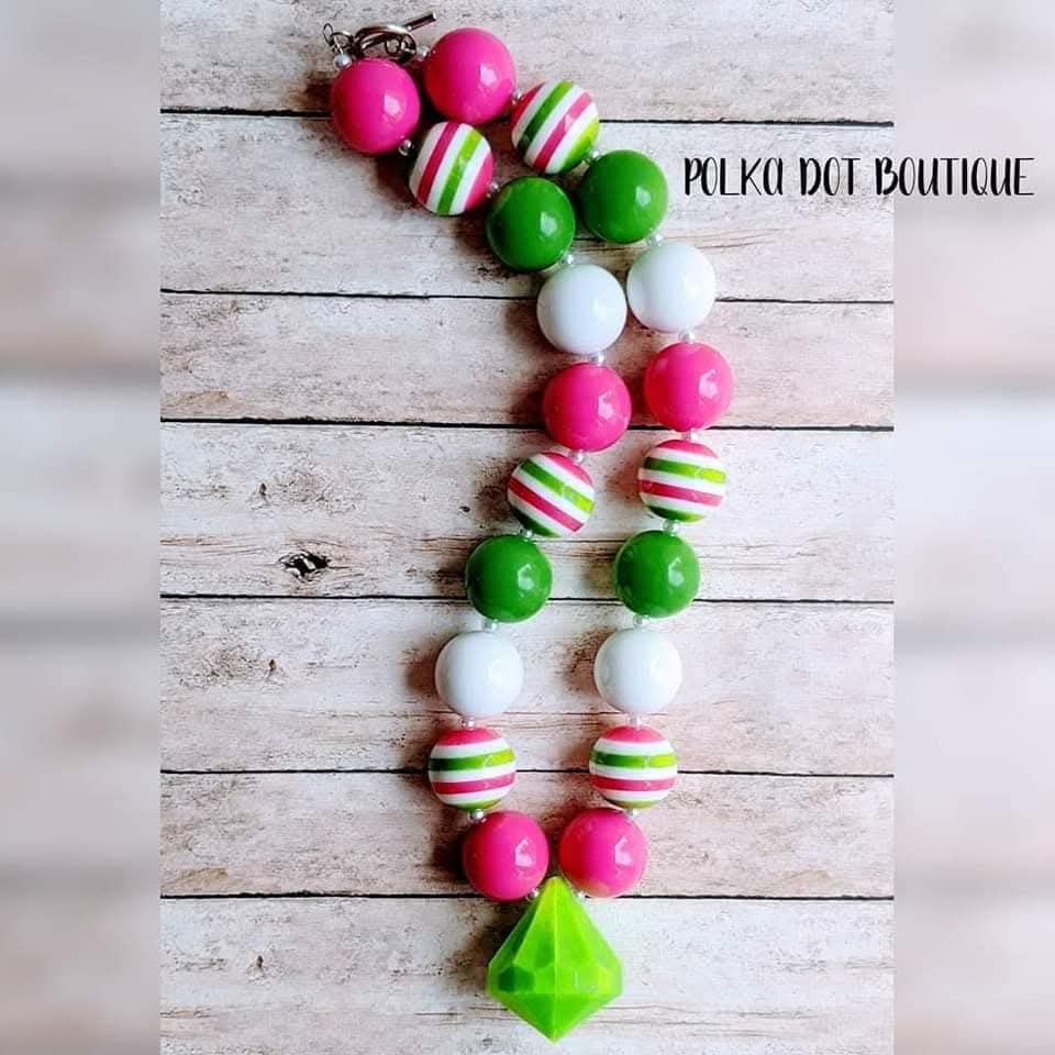 Green Diamond Chunky Necklace