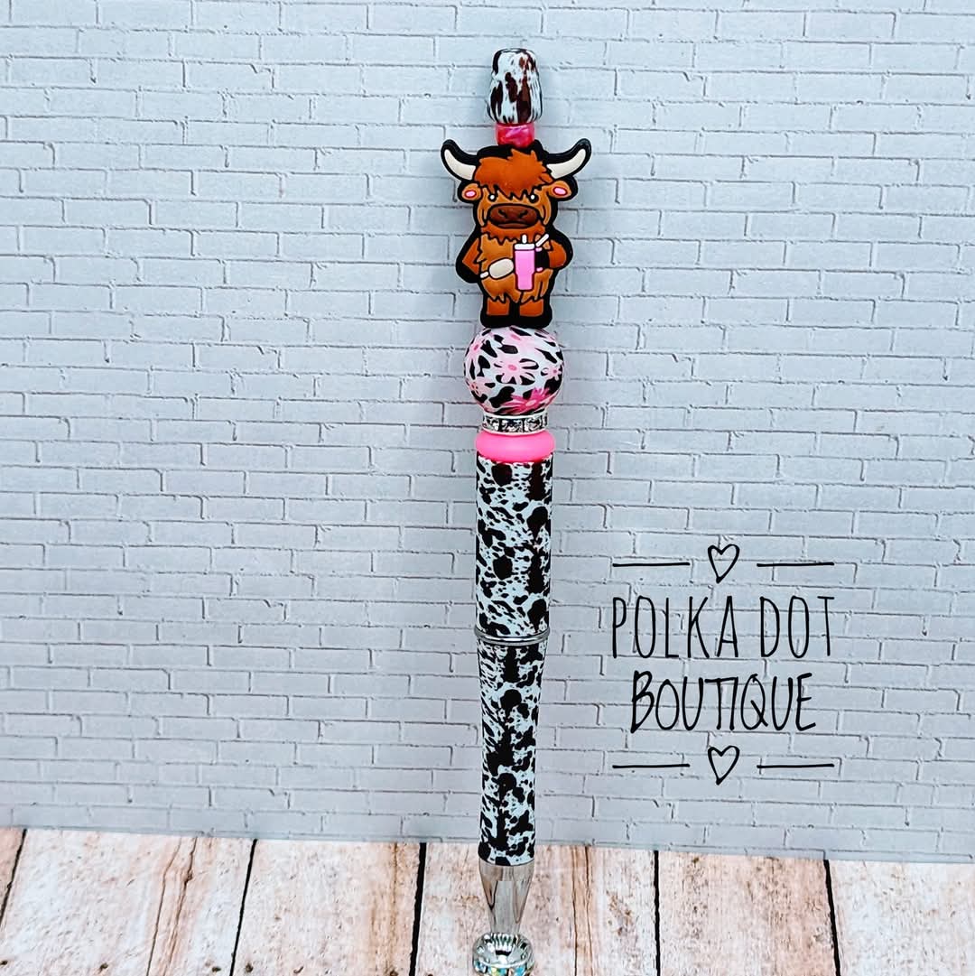 Cow : Stanley Hyland Silicone Beaded Pen