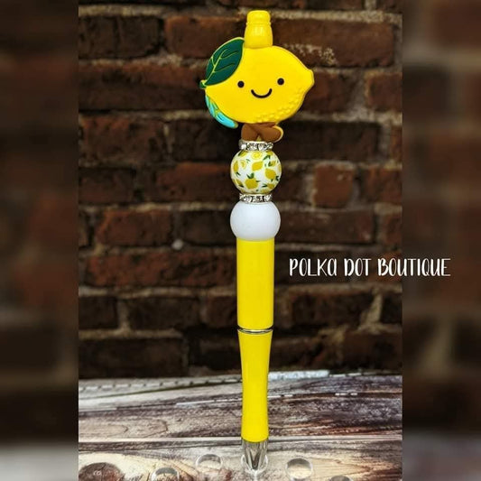 Lemon Silicone Beaded Pen