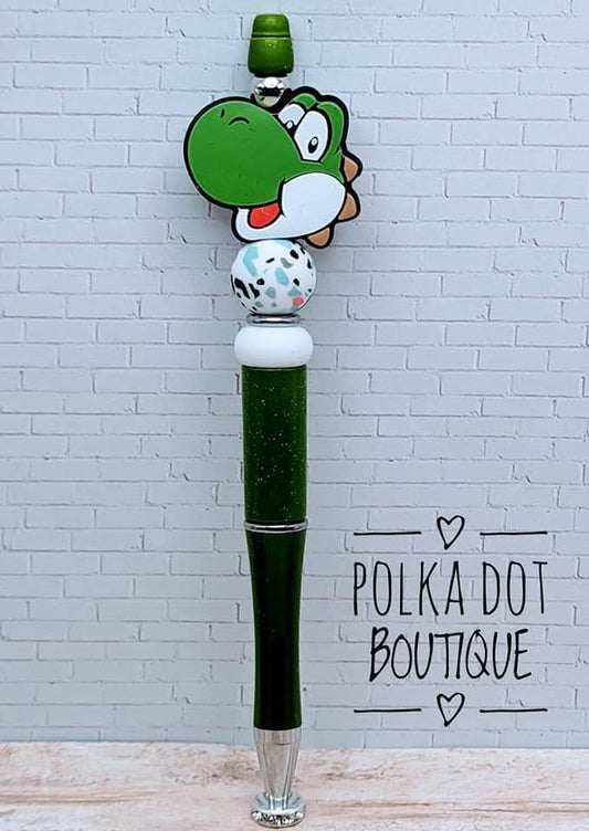 Mario Bros : Yoshi Silicone Beaded Pen