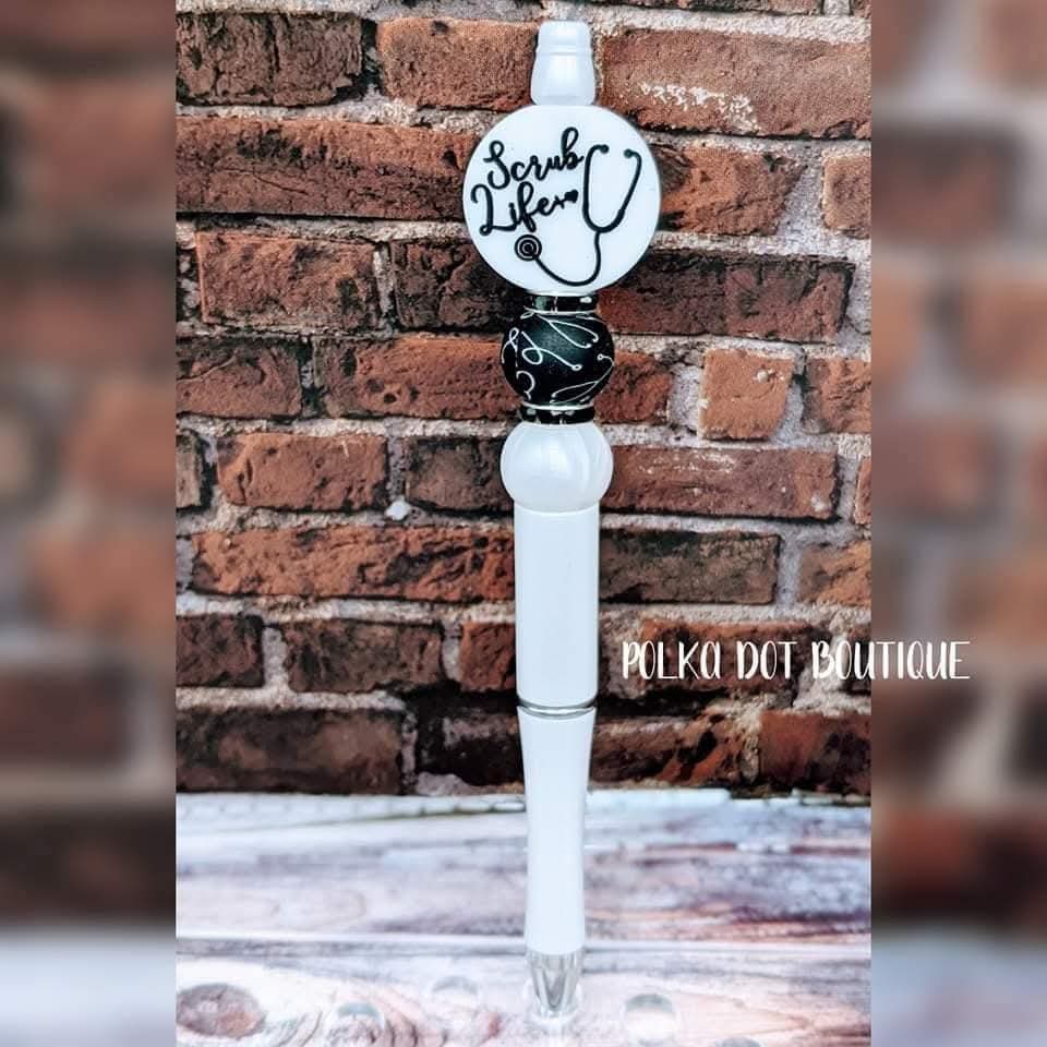 Nurse : Scrub Life Silicone Beaded Pen