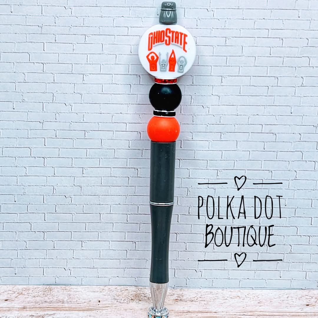 Ohio State Silicone Beaded Pen