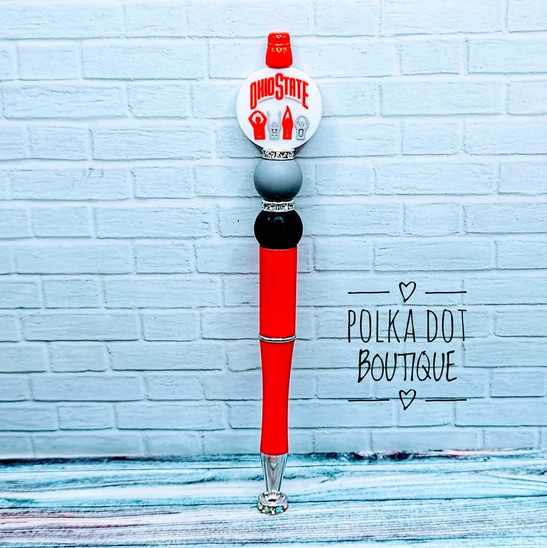 Ohio State Silicone Beaded Pen