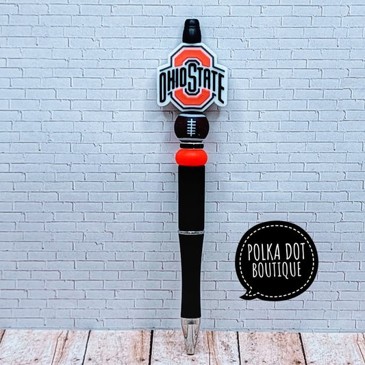Ohio State Silicone Beaded Pen