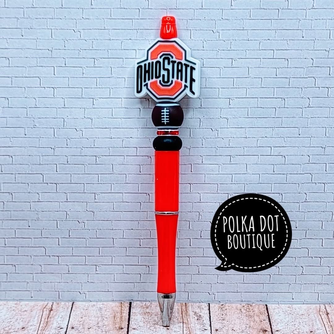 Ohio State Silicone Beaded Pen