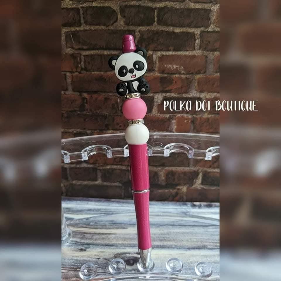 Panda Silicone Beaded Pen