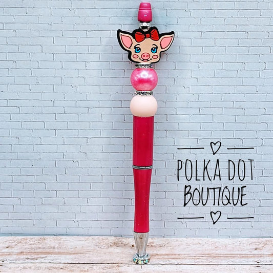 Piggie Silicone Beaded Pen