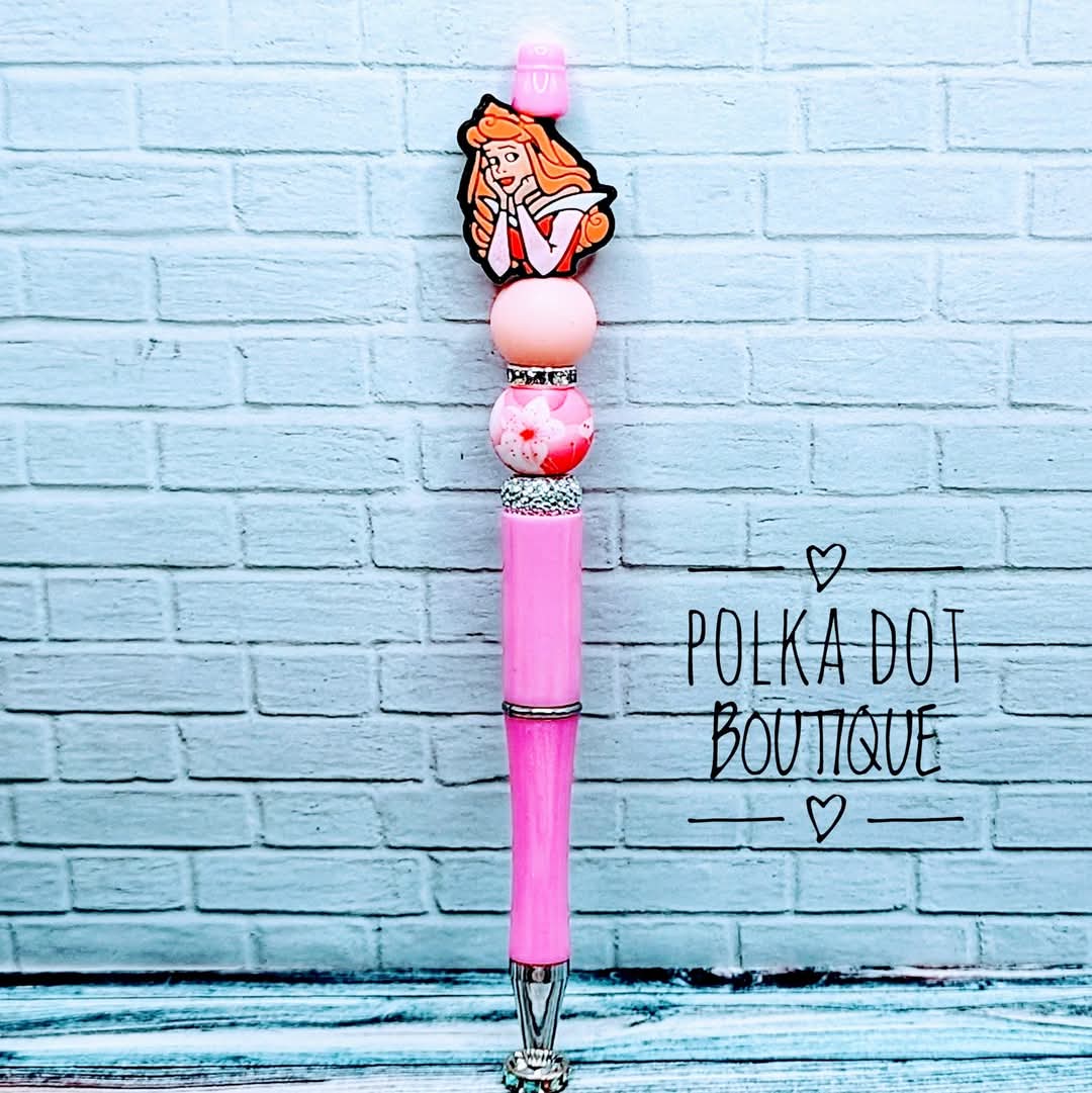 Princess: Aurora Silicone Beaded Pen