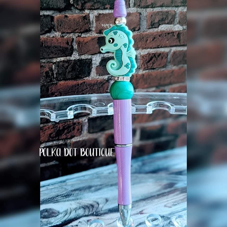 Seahorse Silicone Beaded Pen