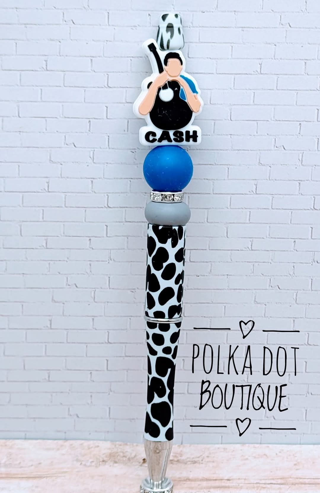 Singer : Johnny Cash Silicone Beaded Pen