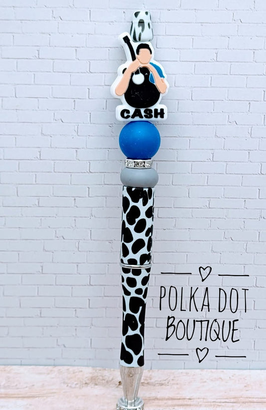 Singer : Johnny Cash Silicone Beaded Pen