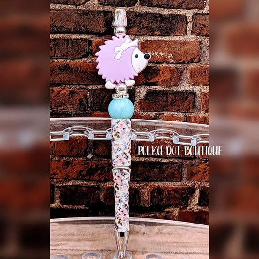 Porcupine Purple Silicone Beaded Pen