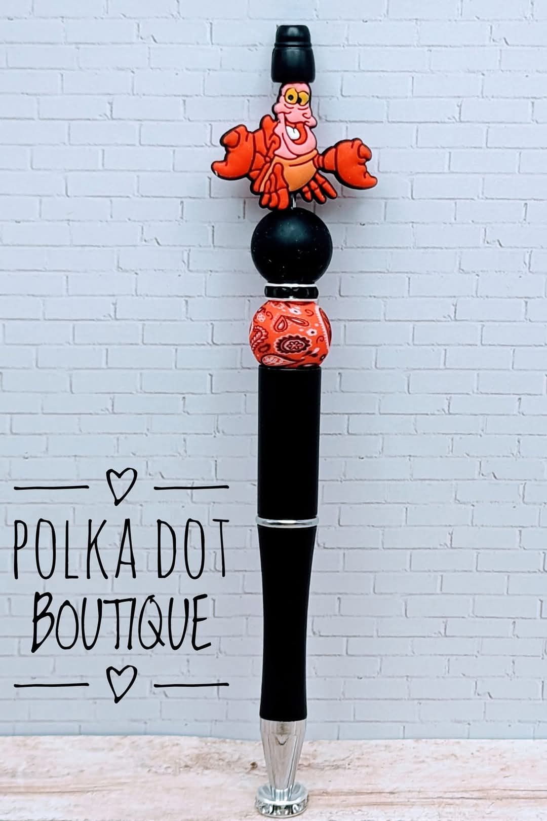 Little Mermaid : Sebastian Silicone Beaded Pen