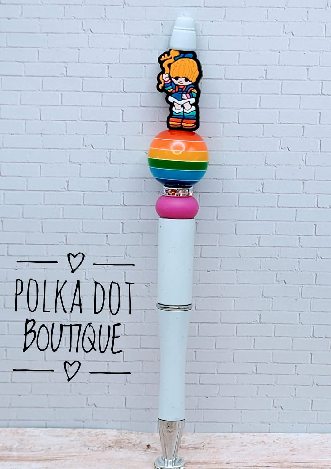 Rainbow Brite Silicone Beaded Pen