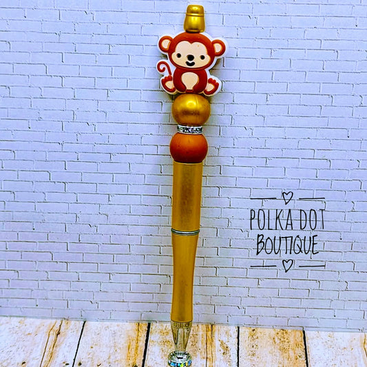 Monkey Silicone Beaded Pen