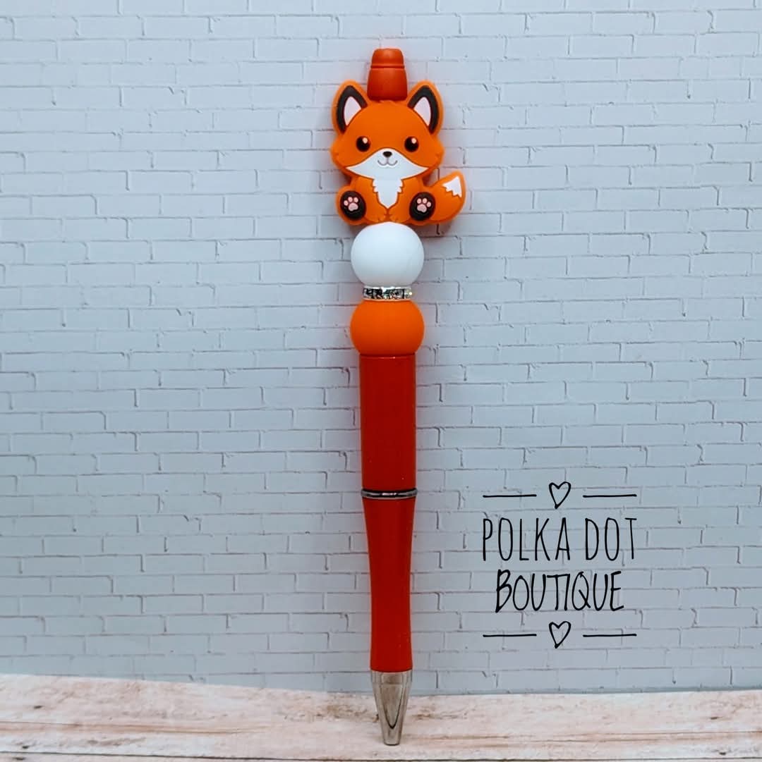 Fox Silicone Beaded Pen