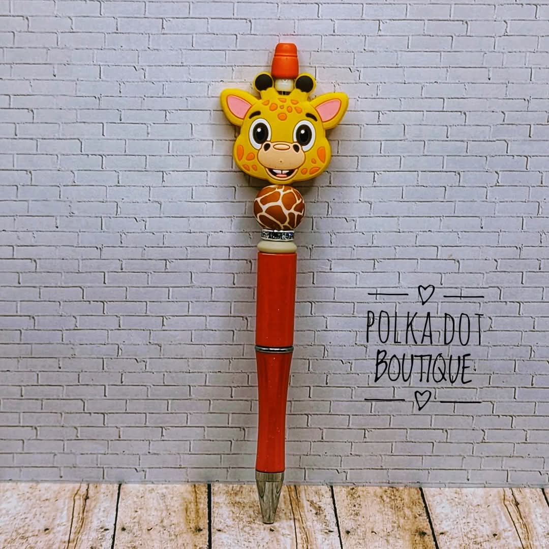 Giraffe Silicone Beaded Pen