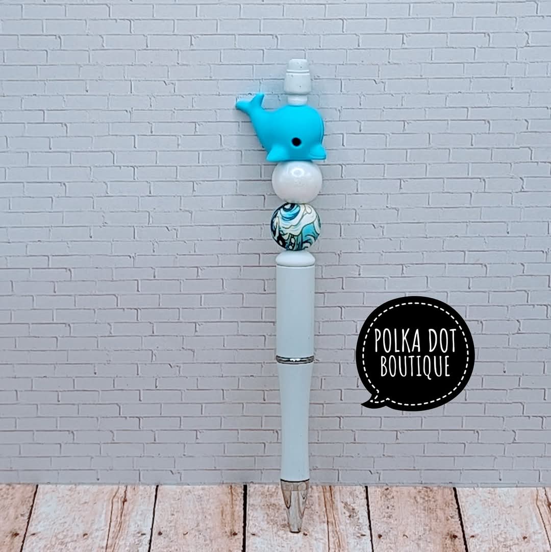 Dolphin Silicone Beaded Pen