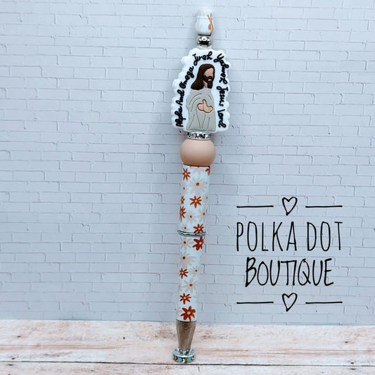 Jesus Silicone Beaded Pen