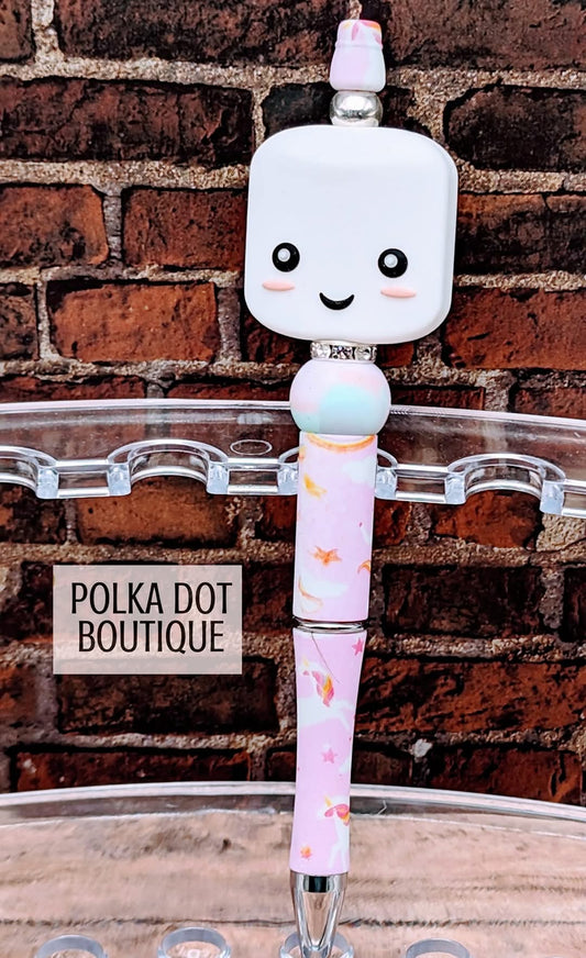 Marshmallow Silicone Beaded Pen