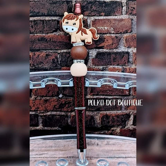 Horse Silicone Beaded Pen