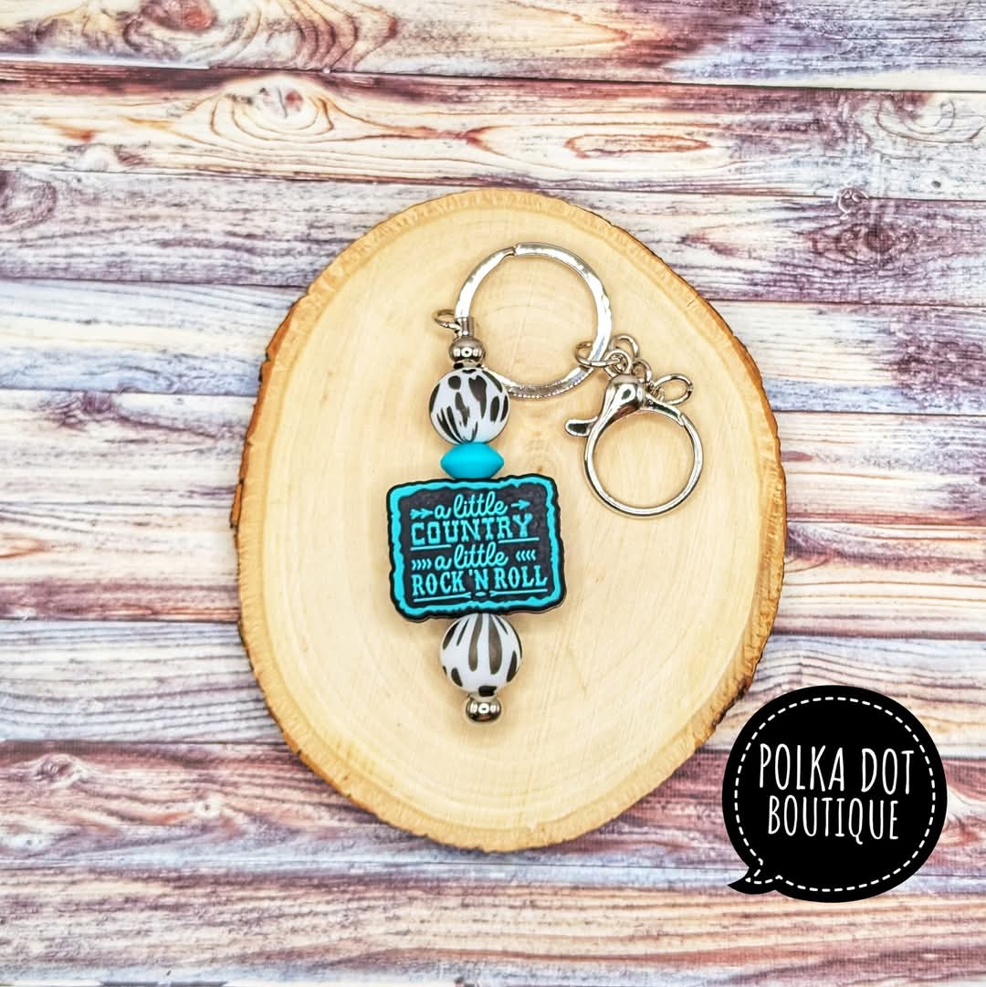 Little country little rock n roll Silicone Keychain