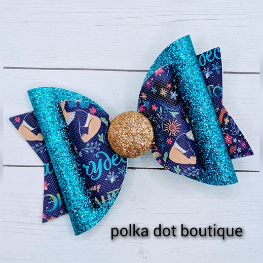 Luisa Glitter Princess Faux Leather Bow