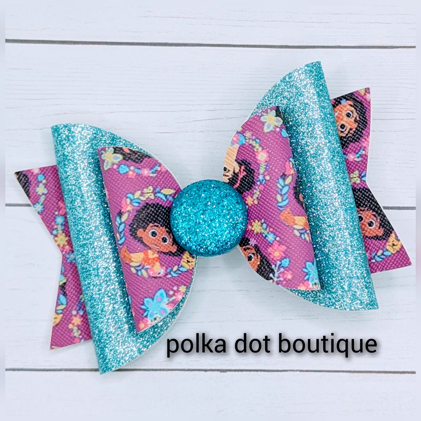 Encanto Glitter Faux Leather Bow