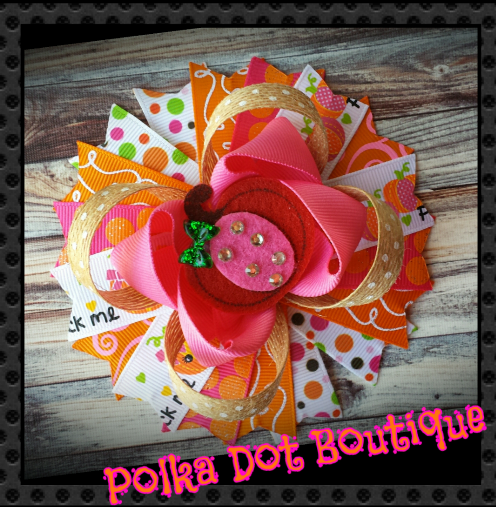 Felt Pumpkin Hairbow