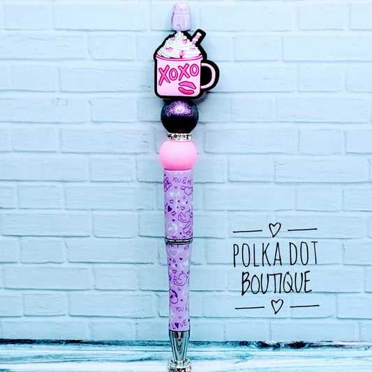 Xoxo Coffee Mug Silicone Beaded Pen