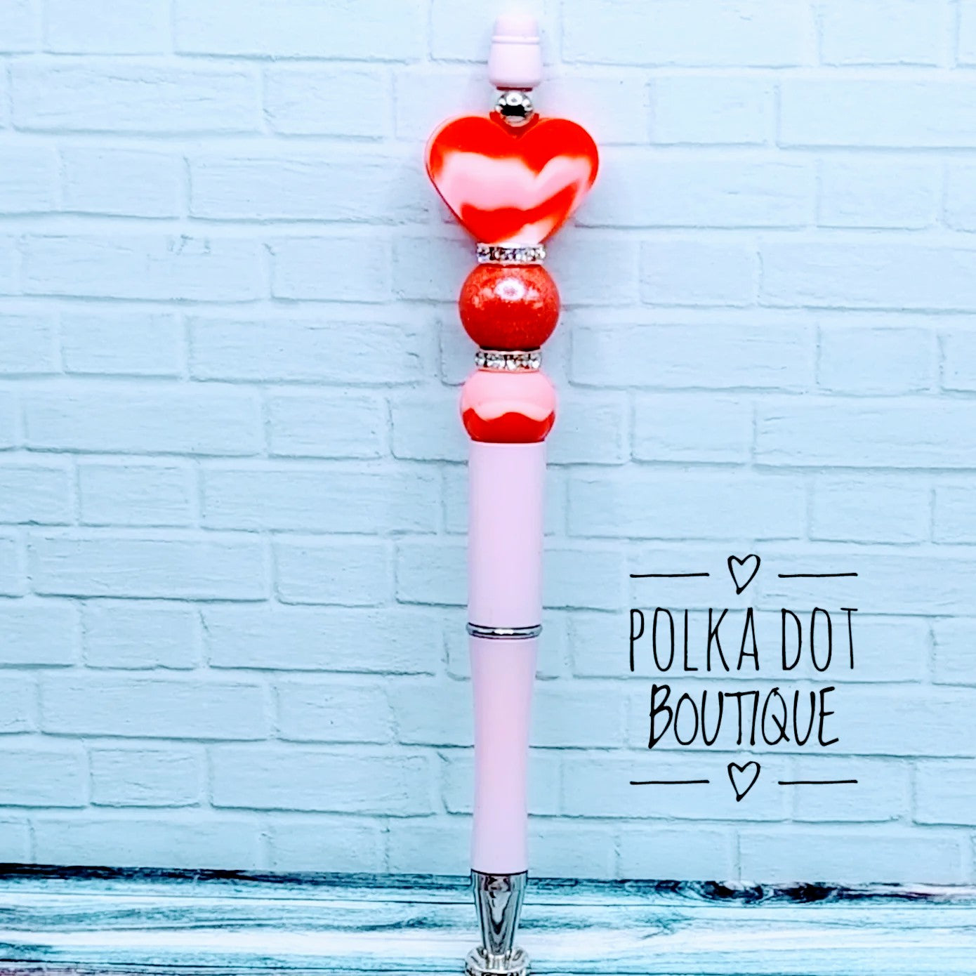 Heart Silicone Beaded Pen