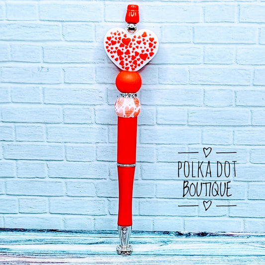 Heart Silicone Beaded Pen