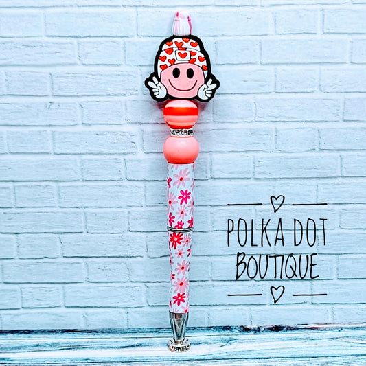 Happy Face Silicone Beaded Pen