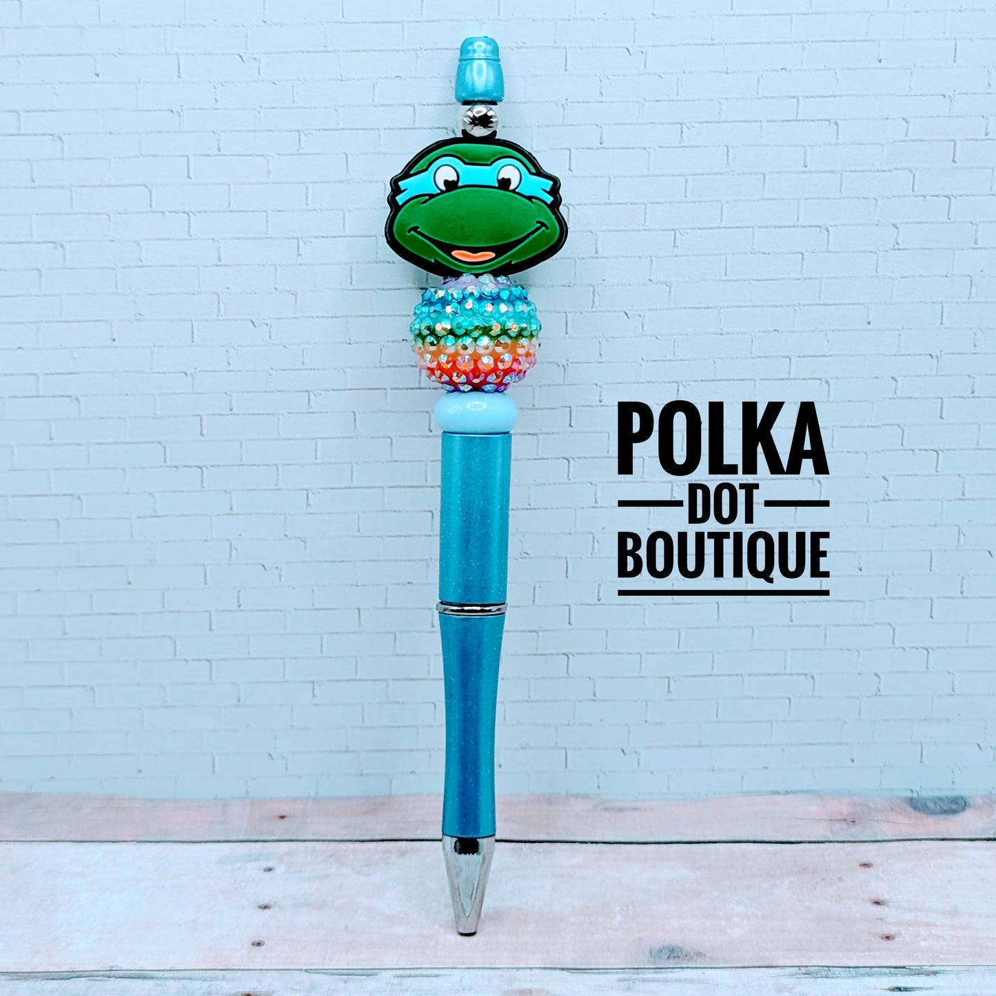 Nina Turtles : Leonardo Silicone Beaded Pen
