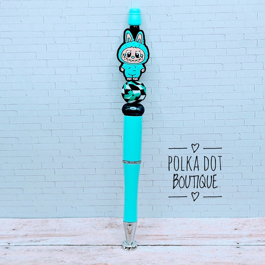 Labubu : Teal Silicone Beaded Pen