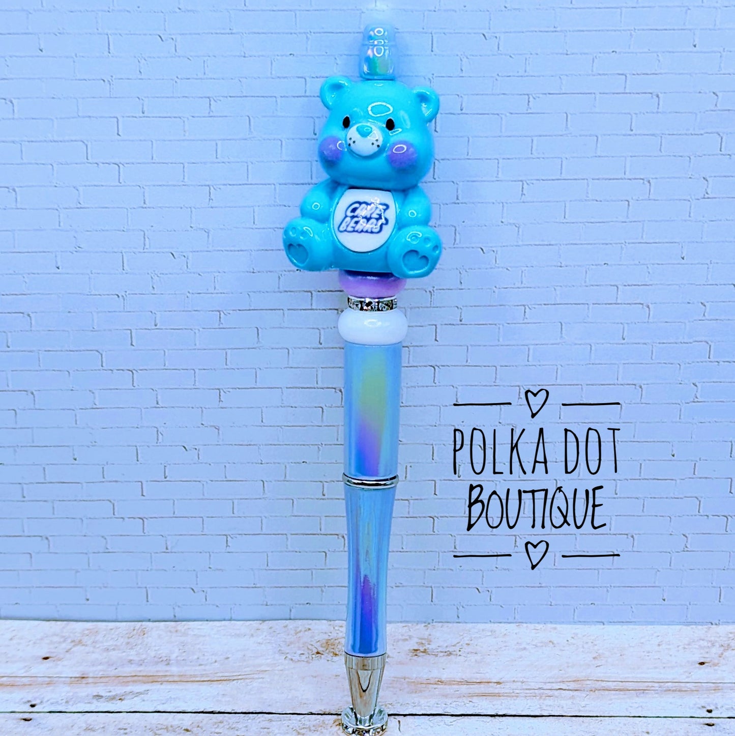 Care Bear : Blue Beaded Pen
